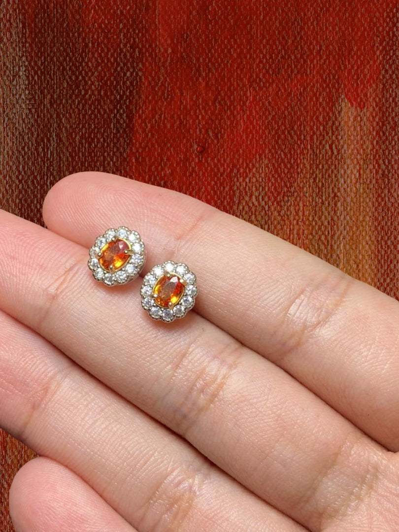 Aretes Granate Naranja