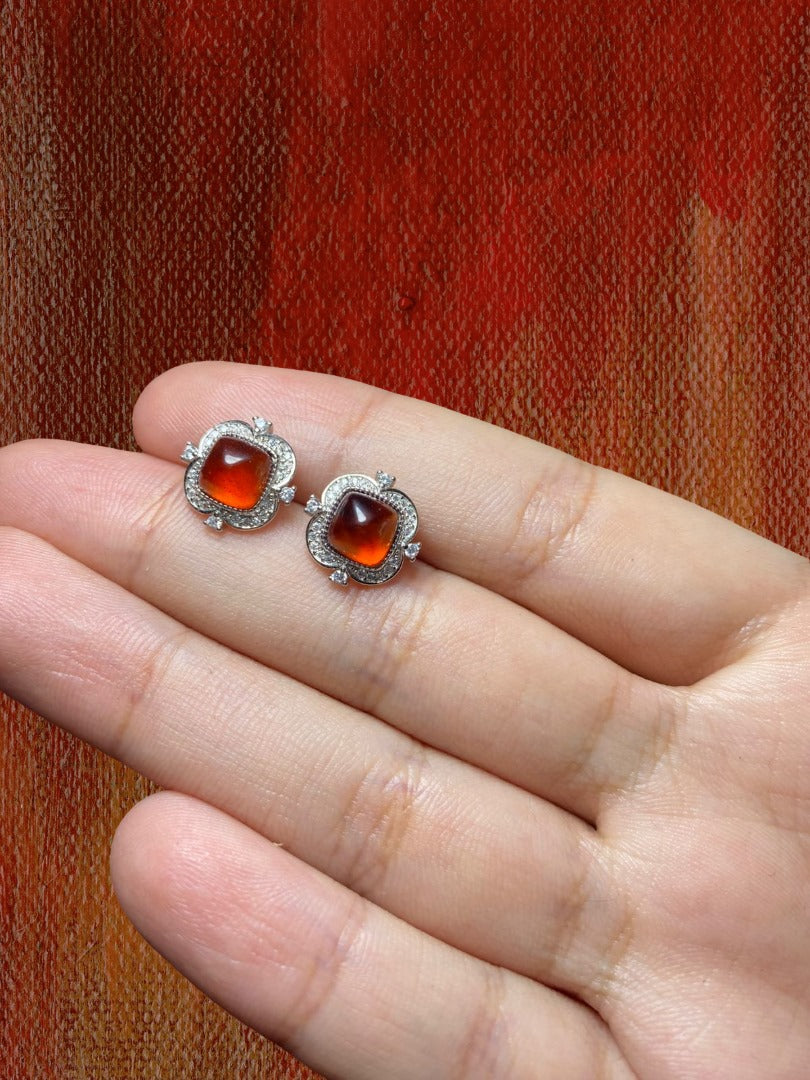Aretes Granate Rojo