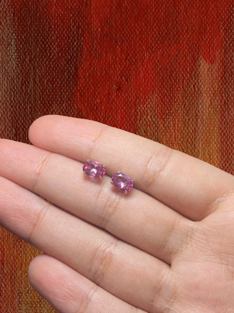 Aretes Topacio Rosado