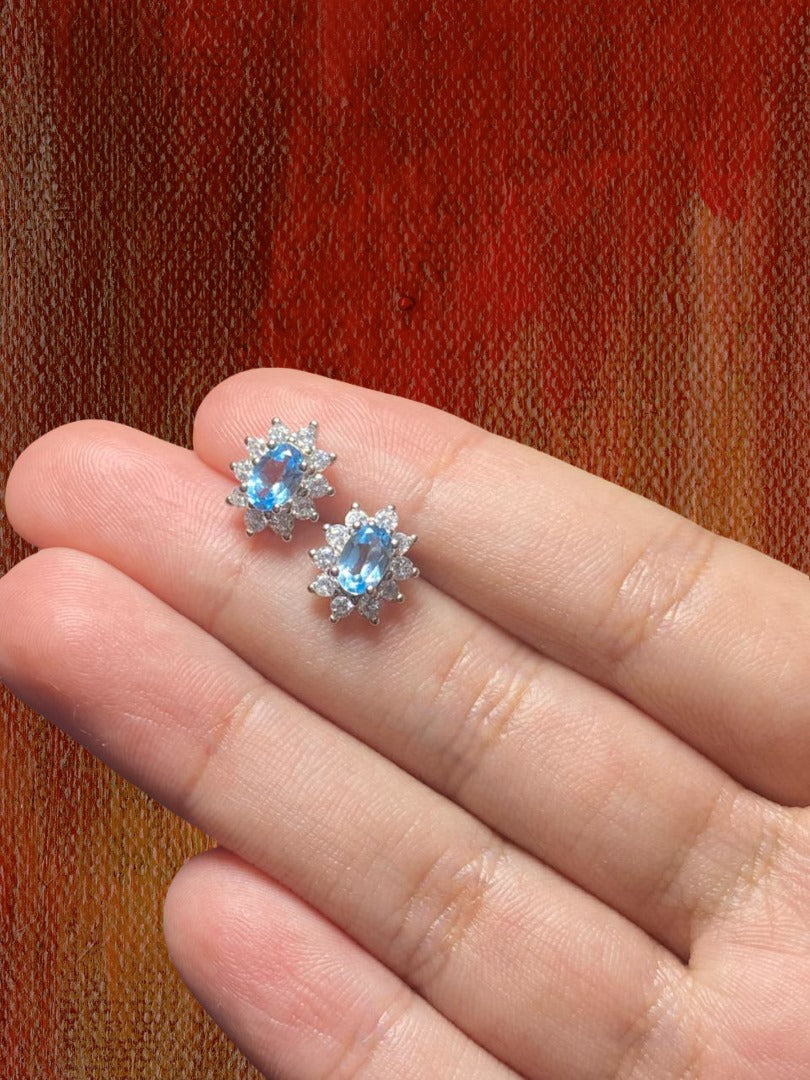 Aretes Topacio Baby Blue