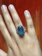 Anillo Aguamarina Cabuchon
