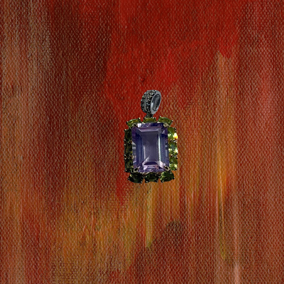 Dije Amatista Lavanda y Peridoto