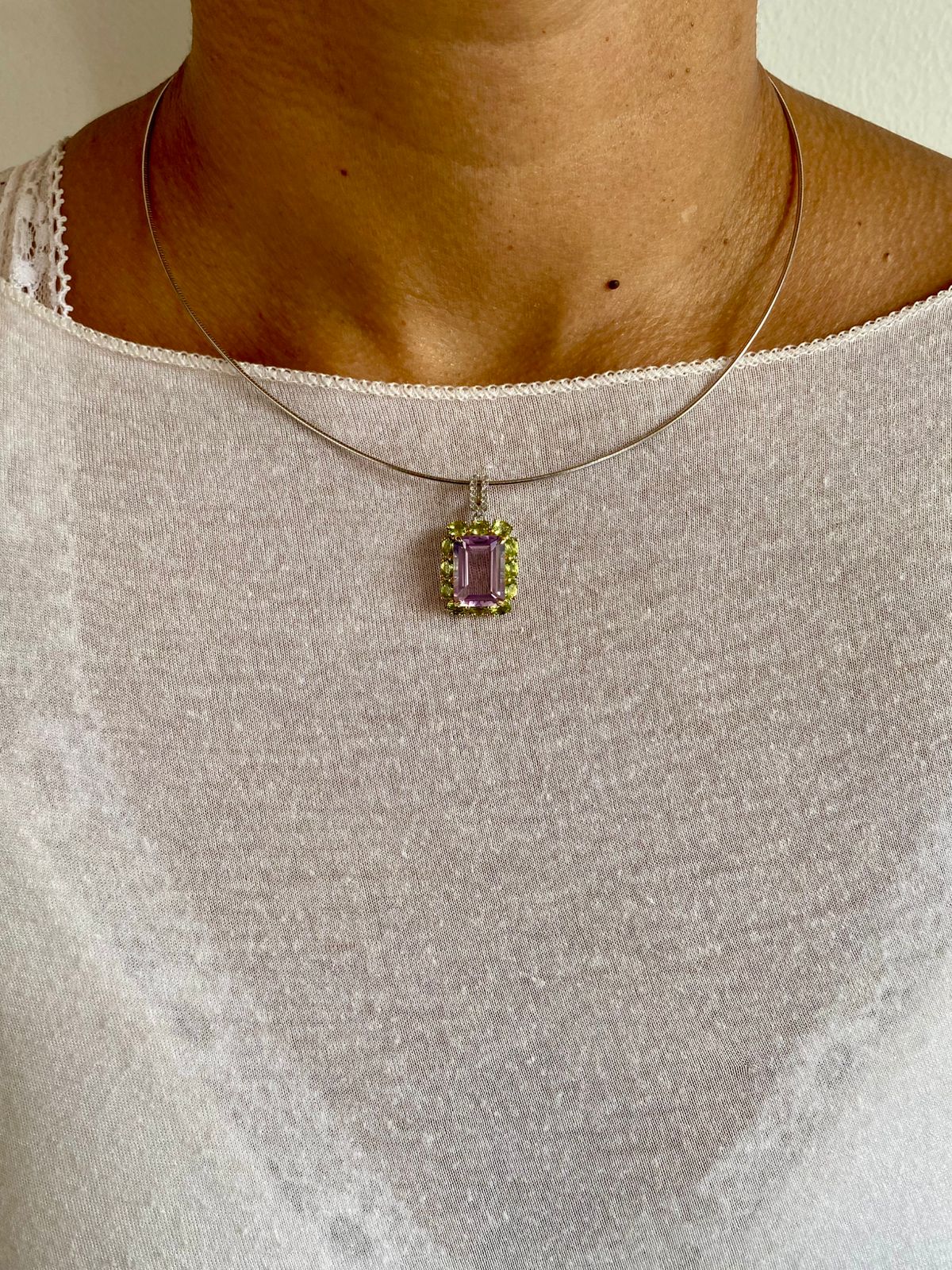 Dije Amatista Lavanda y Peridoto