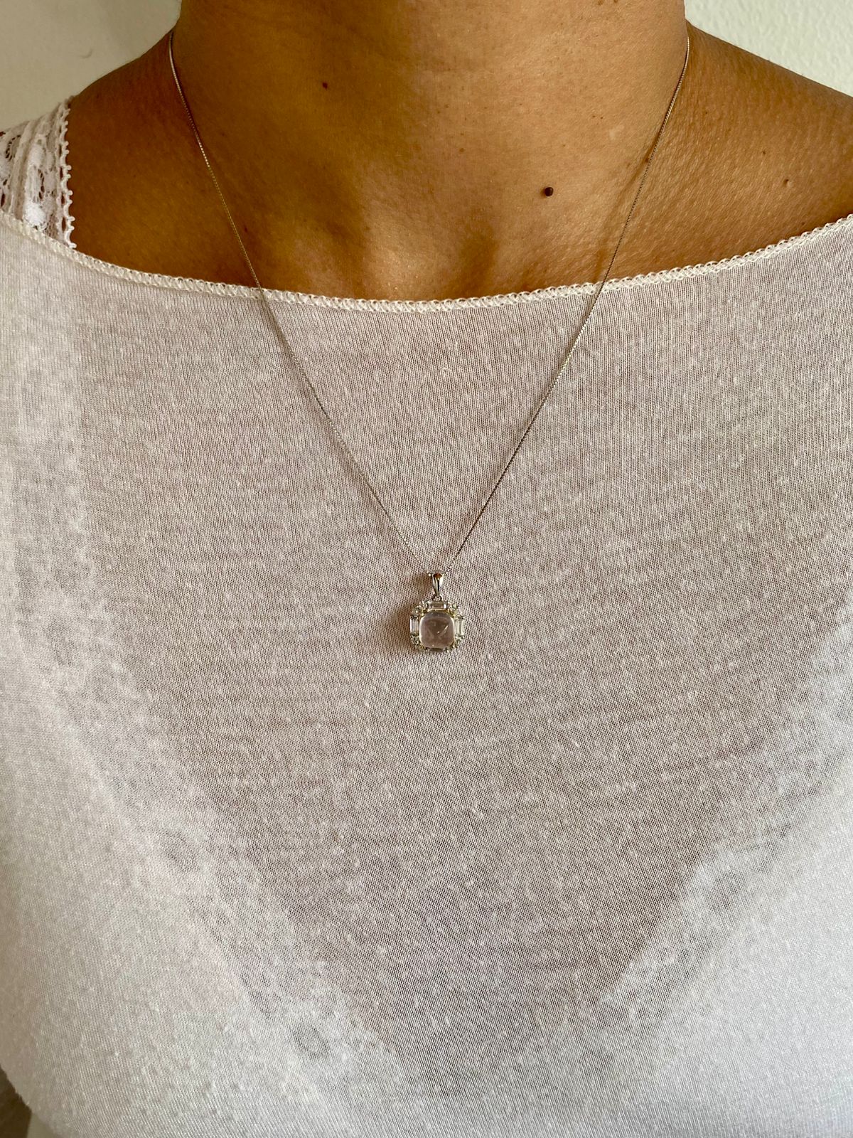 Dije Cuarzo Rosado Sugarloaf