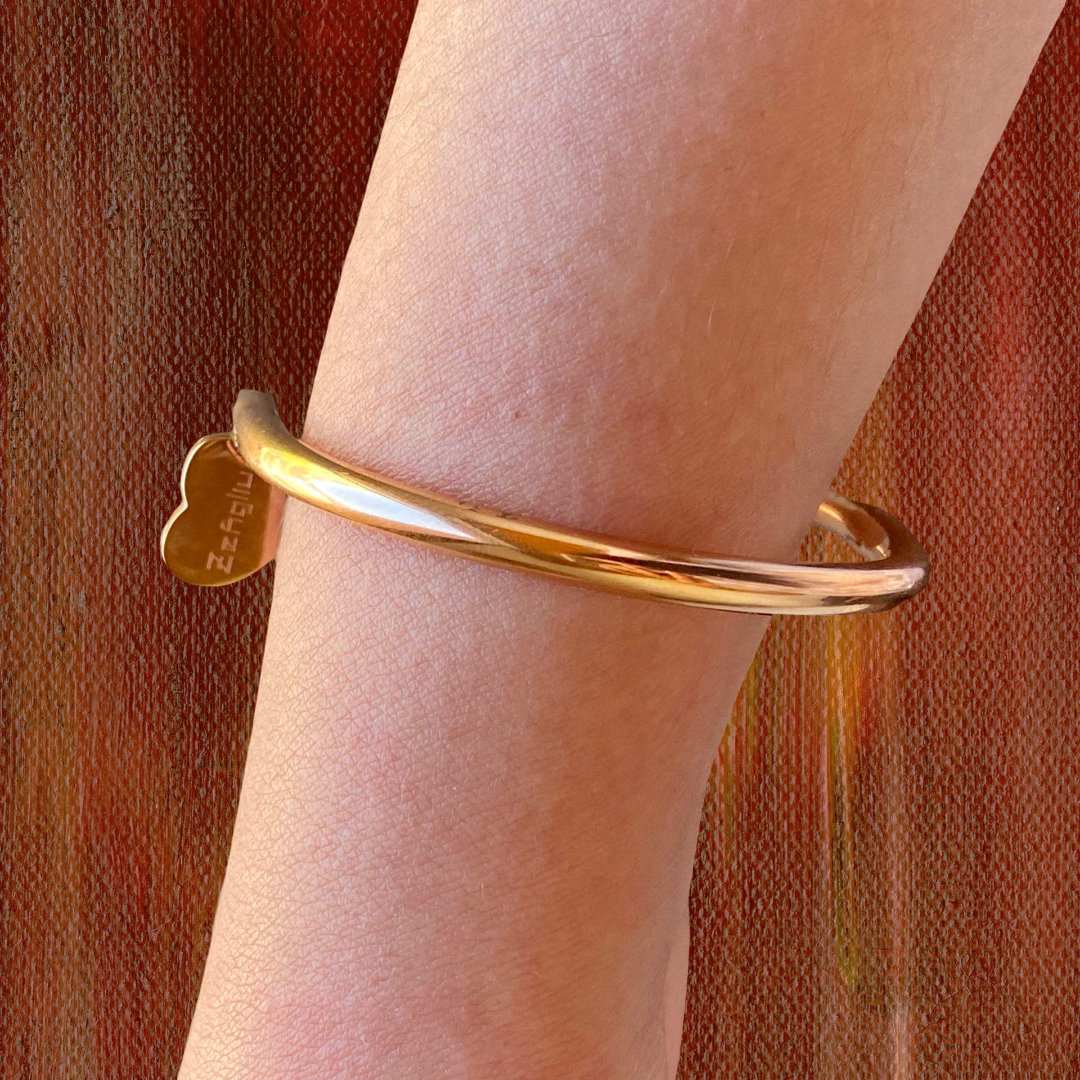 Brazalete Clavo Corazon Oro Rosa