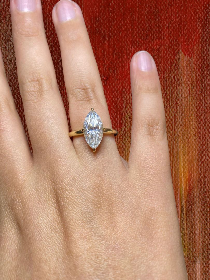 Anillo Moisanita Marquesa Oro 14KT