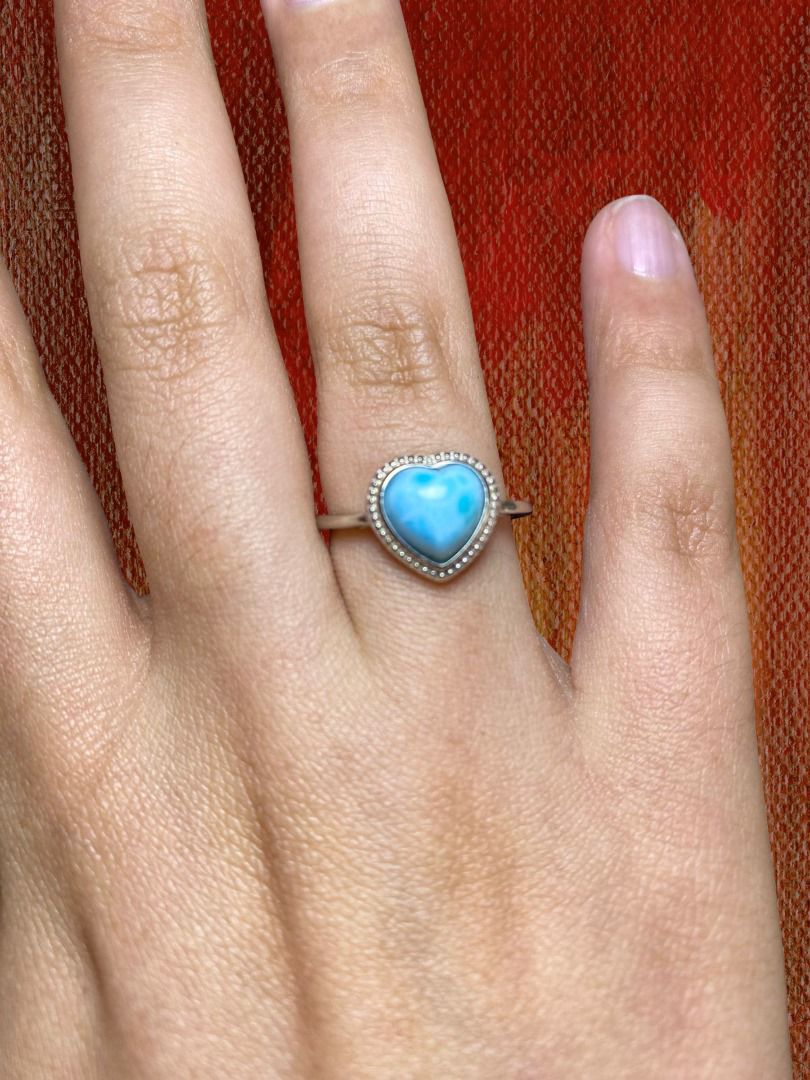 Anillo Larimar Corazon
