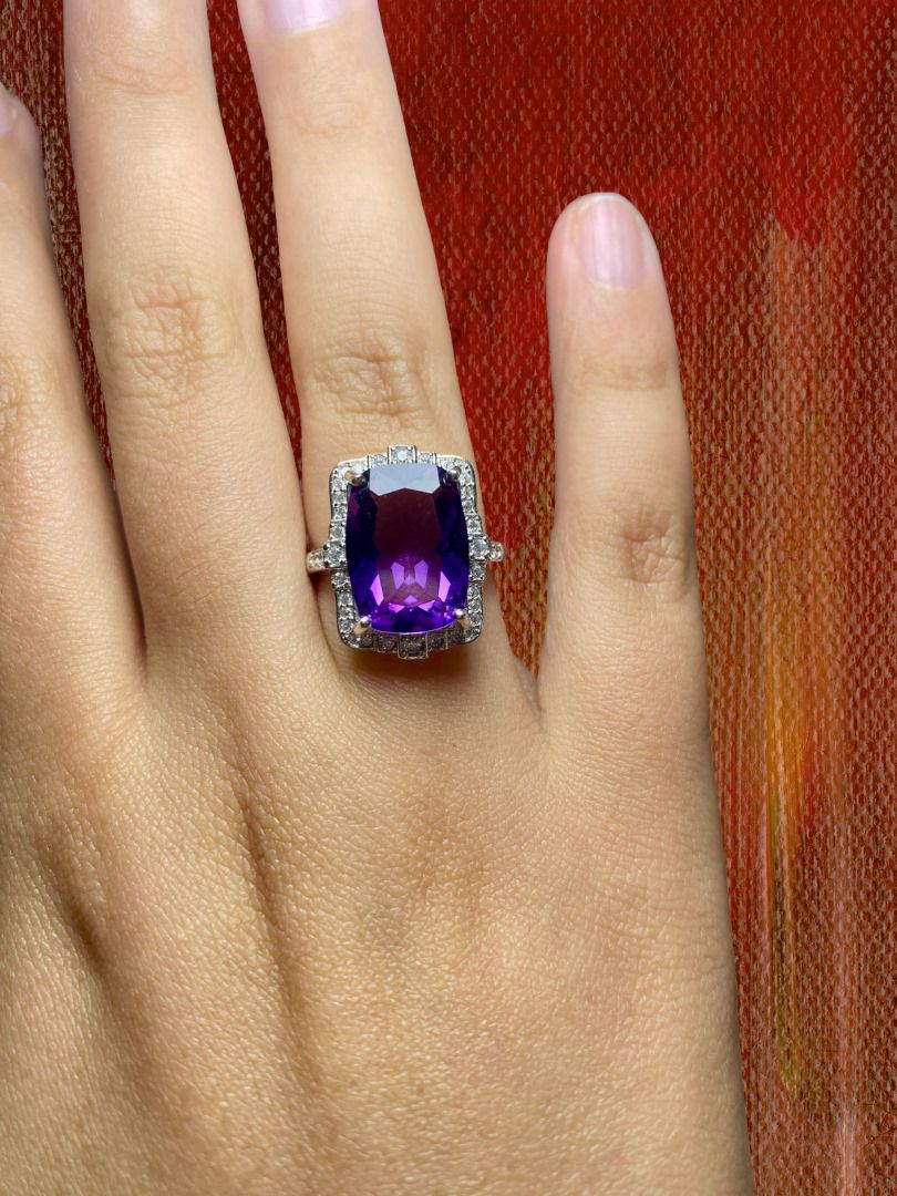 Anillo Amatista Rectangular