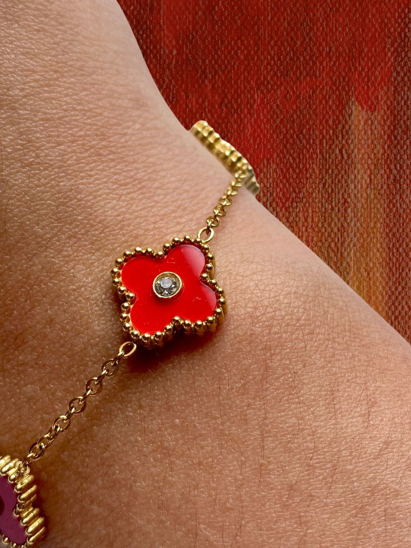 Pulsera Trebol Roja