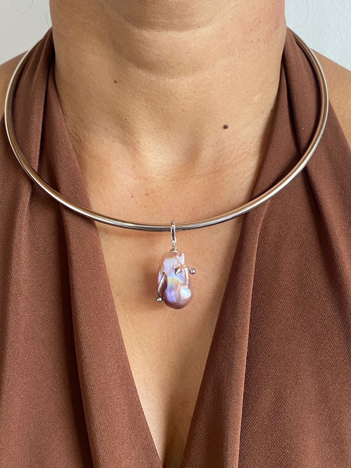 Dije Perla Barroca con Piercing S925