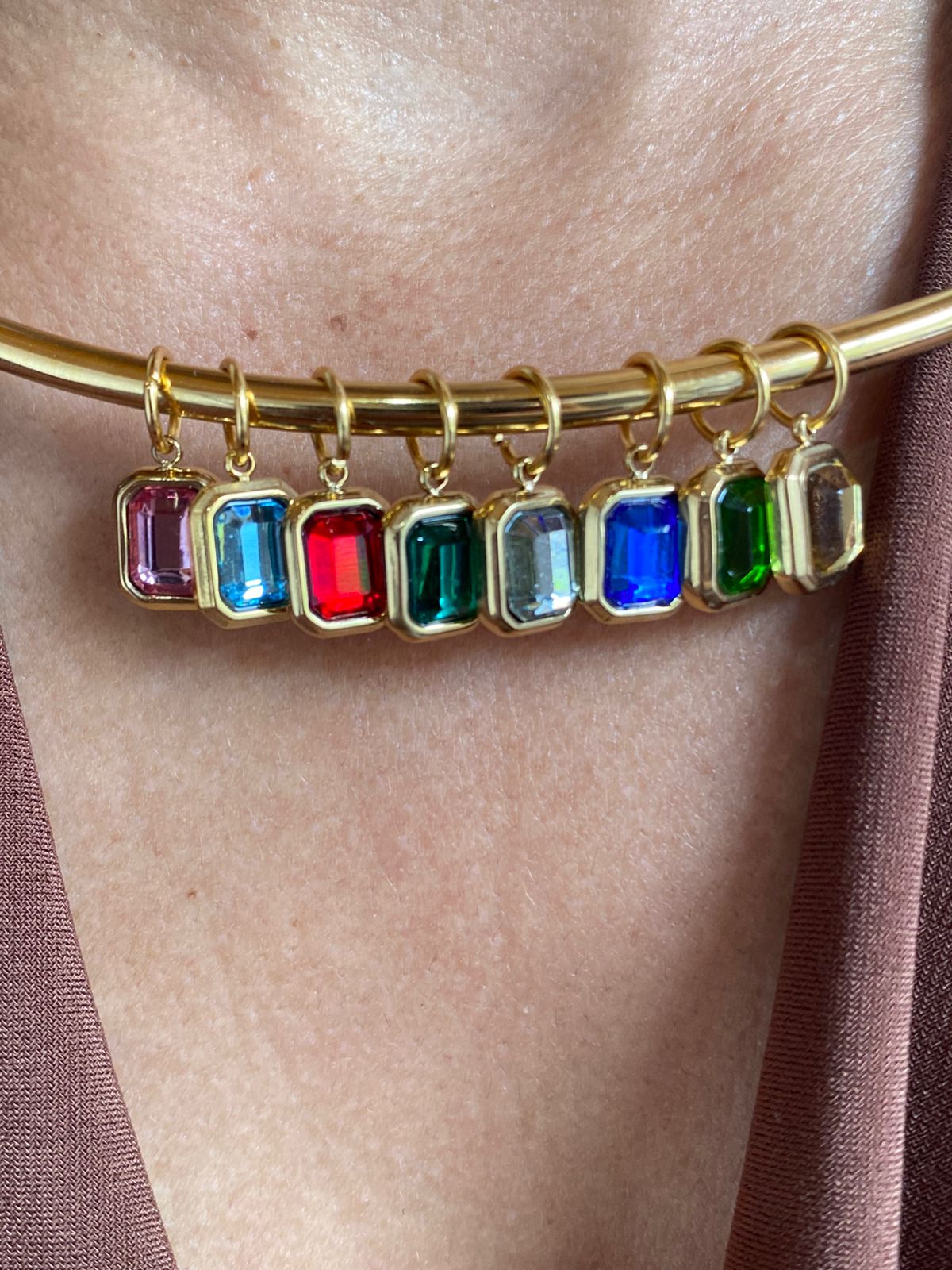 Dije Bezel Acero Dorado