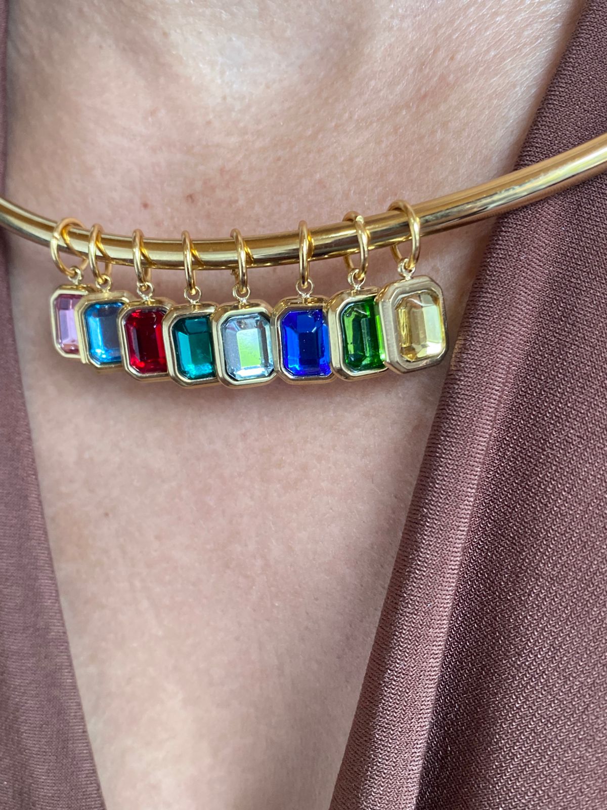 Dije Bezel Acero Dorado