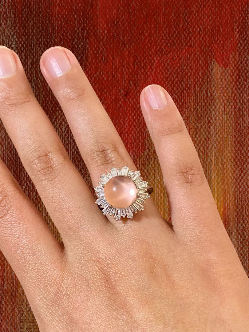 Anillo Cuarzo Rosa Asterisco