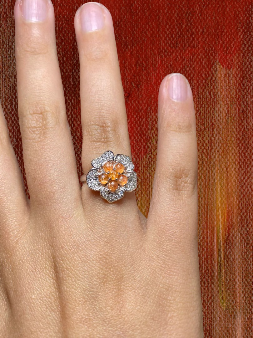 Anillo Sunstone Flor